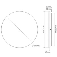 Domus RND 400 Sunset 400 Round 35W LED Tricolour IP54 Round LED Ceiling Light