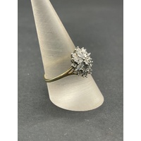 Ladies 9ct Yellow Gold Diamond Cluster Ring