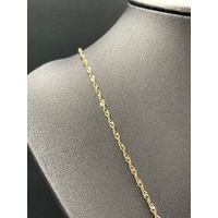 Unisex 9ct Yellow Gold Margarita Twist Link Necklace