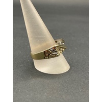 Mens 9ct Yellow Gold Diamond Ring