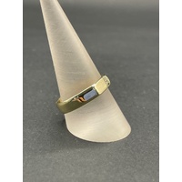 Mens 9ct Yellow Gold Diamond Ring