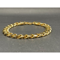 Mens 9ct Yellow Gold Curb Link Bracelet