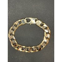 Mens 9ct Yellow Gold Curb Link Bracelet