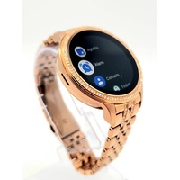 Fossil Rose Gold Tone Stainless Steel Strap Ladies Smartwatch with Box