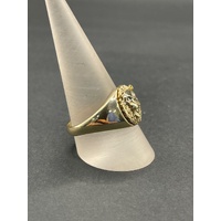 Mens 9ct Yellow Gold Lion Head Ring