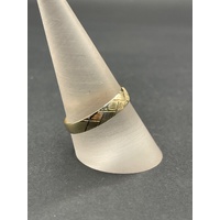 Unisex 9ct Yellow Gold Pattern Band Ring