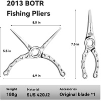 2013 BOTR X190 Stainless Steel Multifunction Fishing Pliers