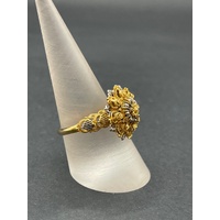 Ladies 21ct Yellow Gold Filigree Pattern Ring