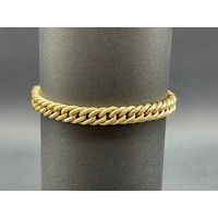 Ladies 18ct Yellow Gold Fancy Curb Link Bracelet