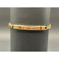 Unisex 21ct Yellow Gold Curb Link ID Bracelet