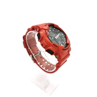 Casio G-Shock GA-100B Analog Digital Resin Strap Men’s Red Watch with Tin Case