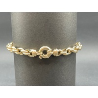 Ladies 9ct Yellow Gold Oval Belcher Link Bracelet