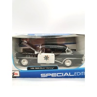 Maisto Special Edition 1955 Buick Century Diecast Police Car Black White Finish