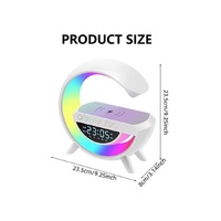 G shape LED Wireless Charger Bedside Clock & Night Lights Bluetooth Speaker NEW