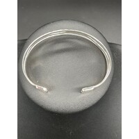 Unisex Sterling Silver 925 Swirl Cuff Bangle (Brand New)