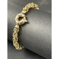 Ladies 9ct Yellow Gold Fancy Knot Like Link Bracelet (Pre-Owned)