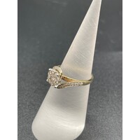 Ladies 9ct Yellow Gold Diamond Dress Ring Fine Jewellery Sparkling Diamonds