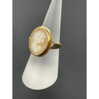 Ladies Solid 9ct Yellow Gold Cameo Fine Jewellery Ring 5.0 Grams Size UK L 1/2 