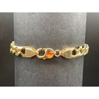 Mens 9ct Solid Yellow Gold Curb Link Bracelet Luxury Fine Jewellery