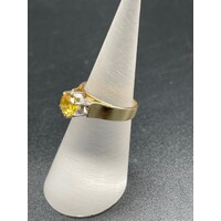 Ladies 18ct Yellow Gold Yellow Gemstone Ring (Pre-Owned)