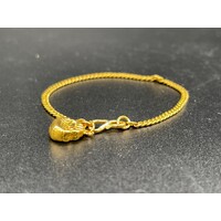 Ladies/Child 22ct Yellow Gold Tight Curb Link Bracelet (Pre-Owned)