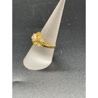 Ladies 21ct Yellow Gold Cubic Zirconia Ring (Pre-Owned)