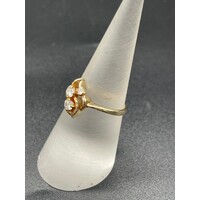 Ladies 9ct Yellow Gold CZ Stone Ring (Pre-Owned)