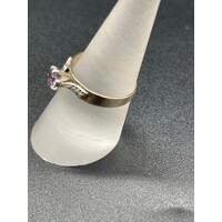 Ladies 9ct Yellow Gold Purple Gemstone Ring (Pre-Owned)