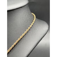 Ladies 9ct Yellow Gold Rope Necklace (Pre-Owned)