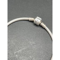 Ladies Sterling Silver Pandora Snake Link Bracelet (Pre-Owned)