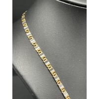 Unisex 9ct Two Tone Gold Fancy Link Necklace (Pre-Owned)