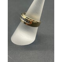 Mens 10ct Yellow Gold Diamond Ring (Pre-Owned)