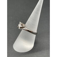 Ladies White Platinum Solitaire Diamond Ring