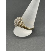 Ladies 9ct Yellow Gold Diamond Cluster Ring