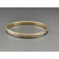 Ladies 9ct Two Tone Round Bangle