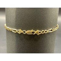 Unisex 9ct Yellow Gold Figaro Link Bracelet