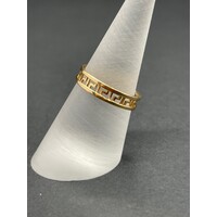 Unisex 18ct Yellow Gold Greek Pattern Ring