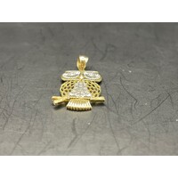 Ladies 9ct Yellow Gold Owl Animal Pendant