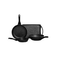 The Cooks Collective Classic 10 Piece Non Stick Cookset in Black Cookware Set