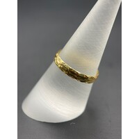 Unisex 21ct Yellow Gold Laser Cut Ring