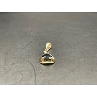 Ladies 9ct Yellow Gold Tear Drop Blue Gemstone Pendant