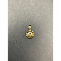 Ladies 9ct Yellow Gold Diamond Round Pendant