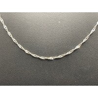 Ladies 9ct White Gold Margarita Link Necklace