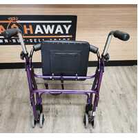 Unbranded Purple Rollator Walker with Seat and Basket Foldable Adjustable