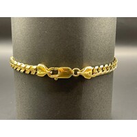 Unisex 9ct Yellow Gold Curb Link Bracelet