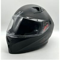 Nitro N501 Solid Matte Black Mens Motorcycle Helmet Size XL 61-62 Built-in Visor