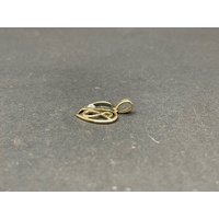 Unisex 9ct Yellow Gold Heart Shape No.18 Pendant