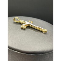 Unisex 18ct Yellow Gold Crucifix Pendant