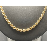 Unisex 9ct Yellow Gold Rope Link Necklace