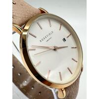 Rosefield RF165 Ladies Pink Rose Gold Leather Band Watch Analog Display